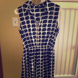 Cute elephant dress with gold buttons!